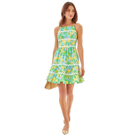 Lilly Pulitzer Angelynn Dress in Bluette/Make Lemonade NWT - Size 10 - Picture 2 of 7
